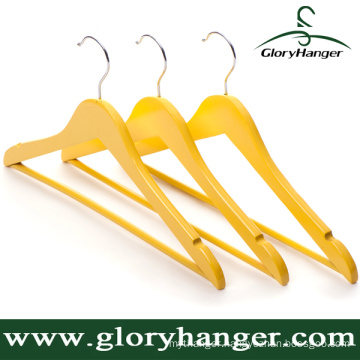 for Clothes Display Colourful Wooden Garment Hanger in Yellow